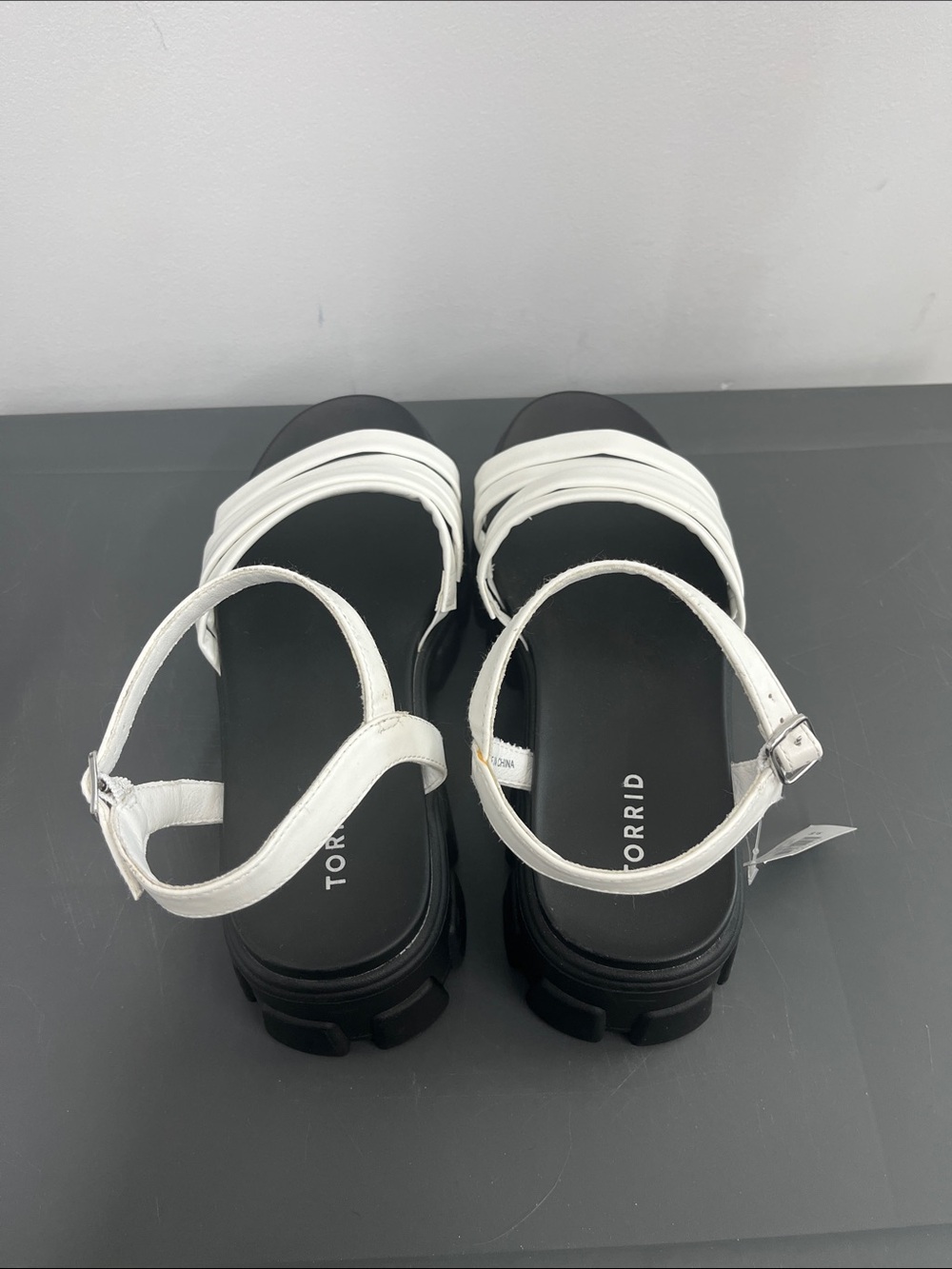 torrid White Multi-Strap Platform Sandals with Black Sole - Picture 2 of 5